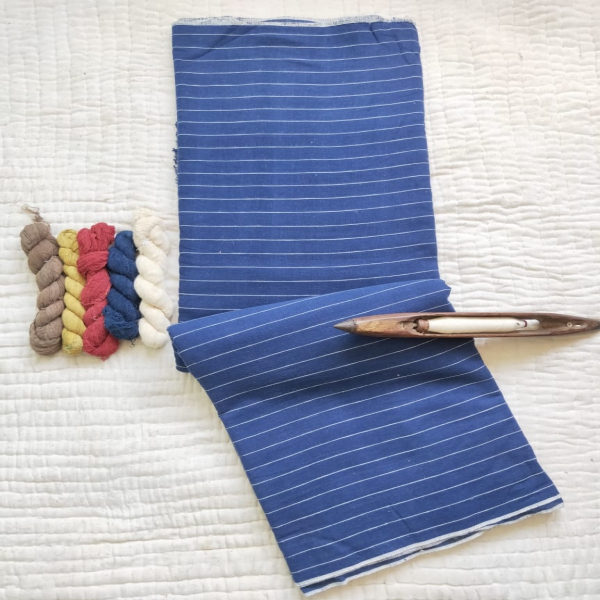 Fabric blue white line 1''